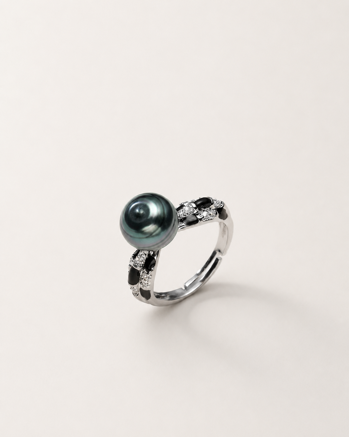 Twisted Tahitian Pearl Ring