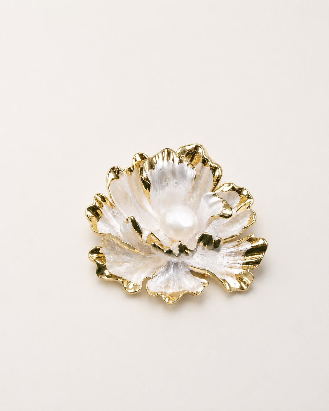 Peony Brooch - White
