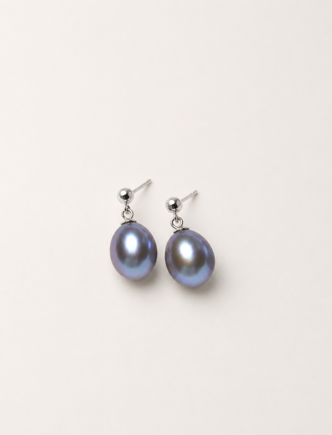 Teardrop Earrings - Silver Blue