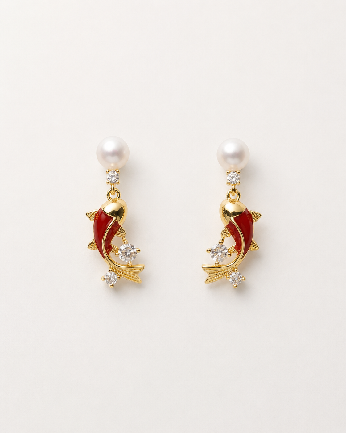 Koi Fish Earrings - Red