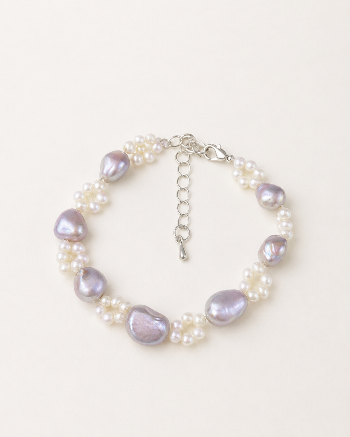 Baroque Knitting Bracelet - Grey