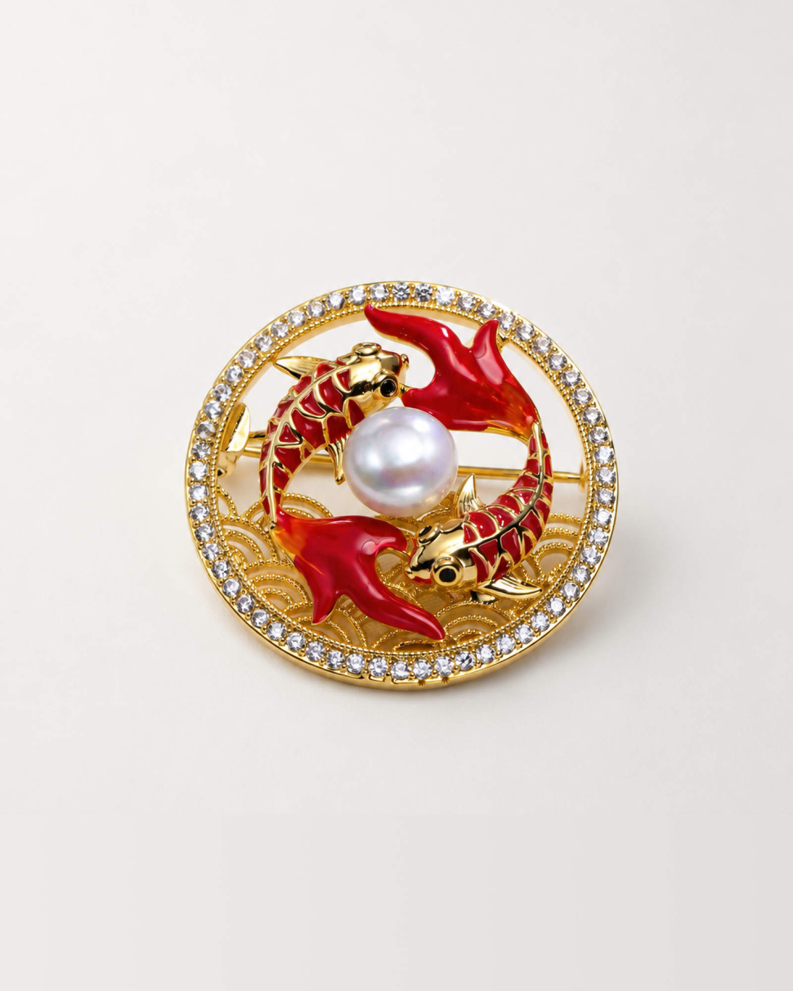 Koi Fish Brooch - Red