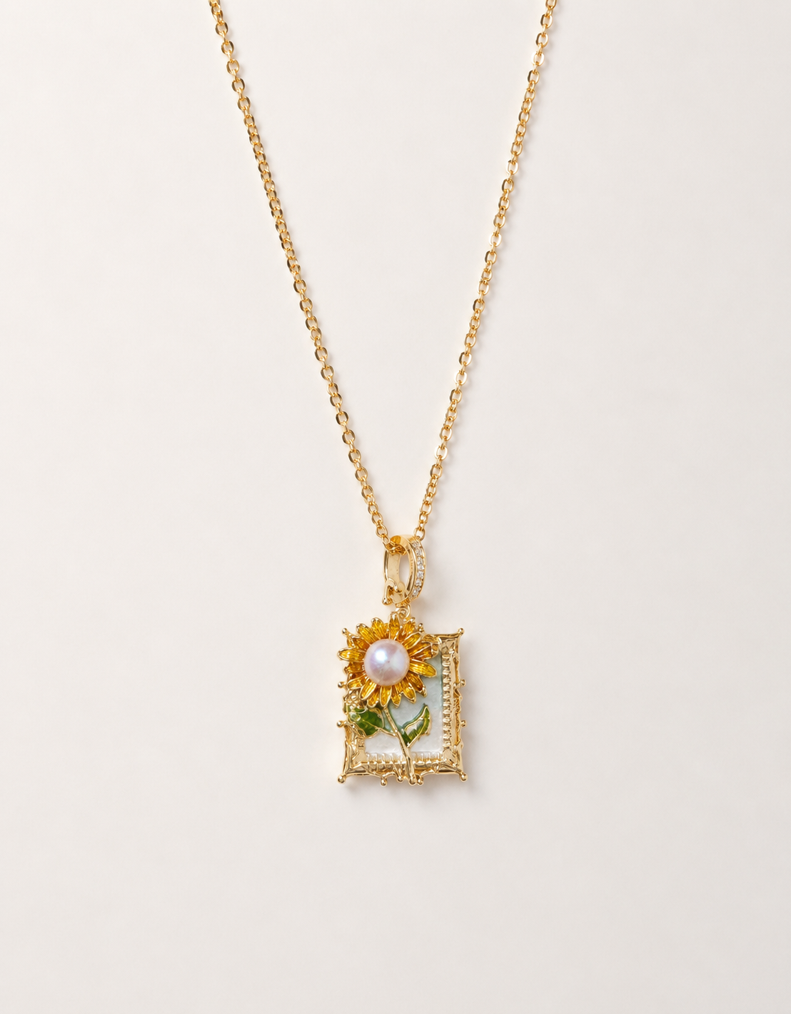 Oil Painting Pendant - Sunflower