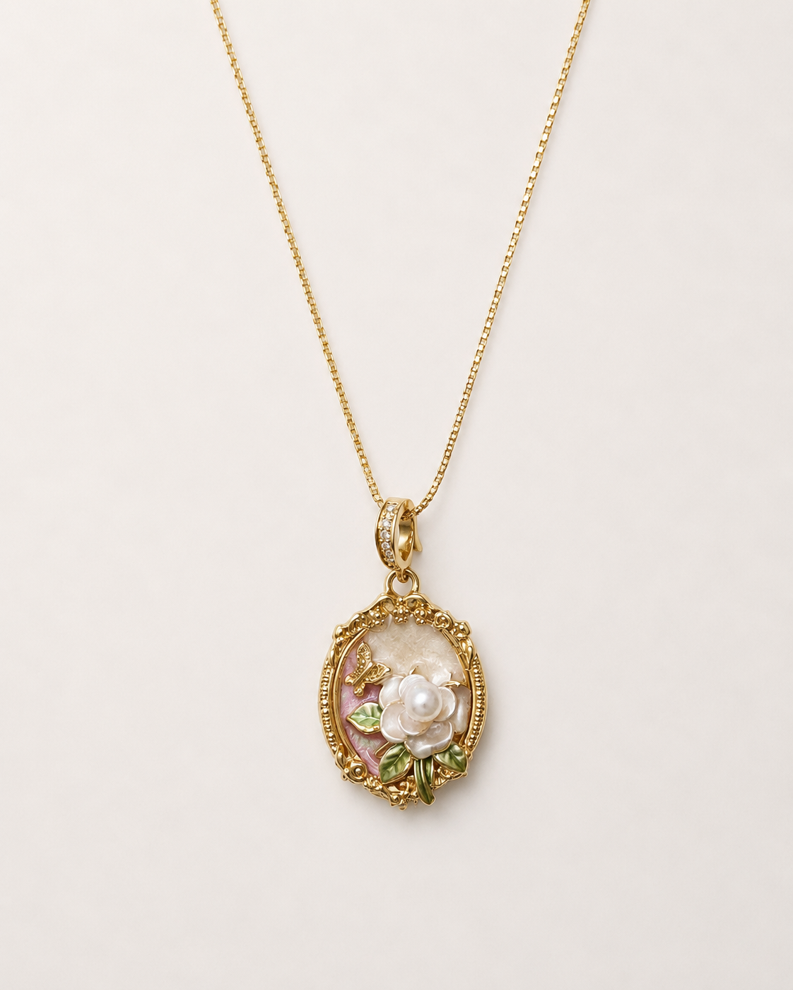 Oil Painting Pendant - Camellia