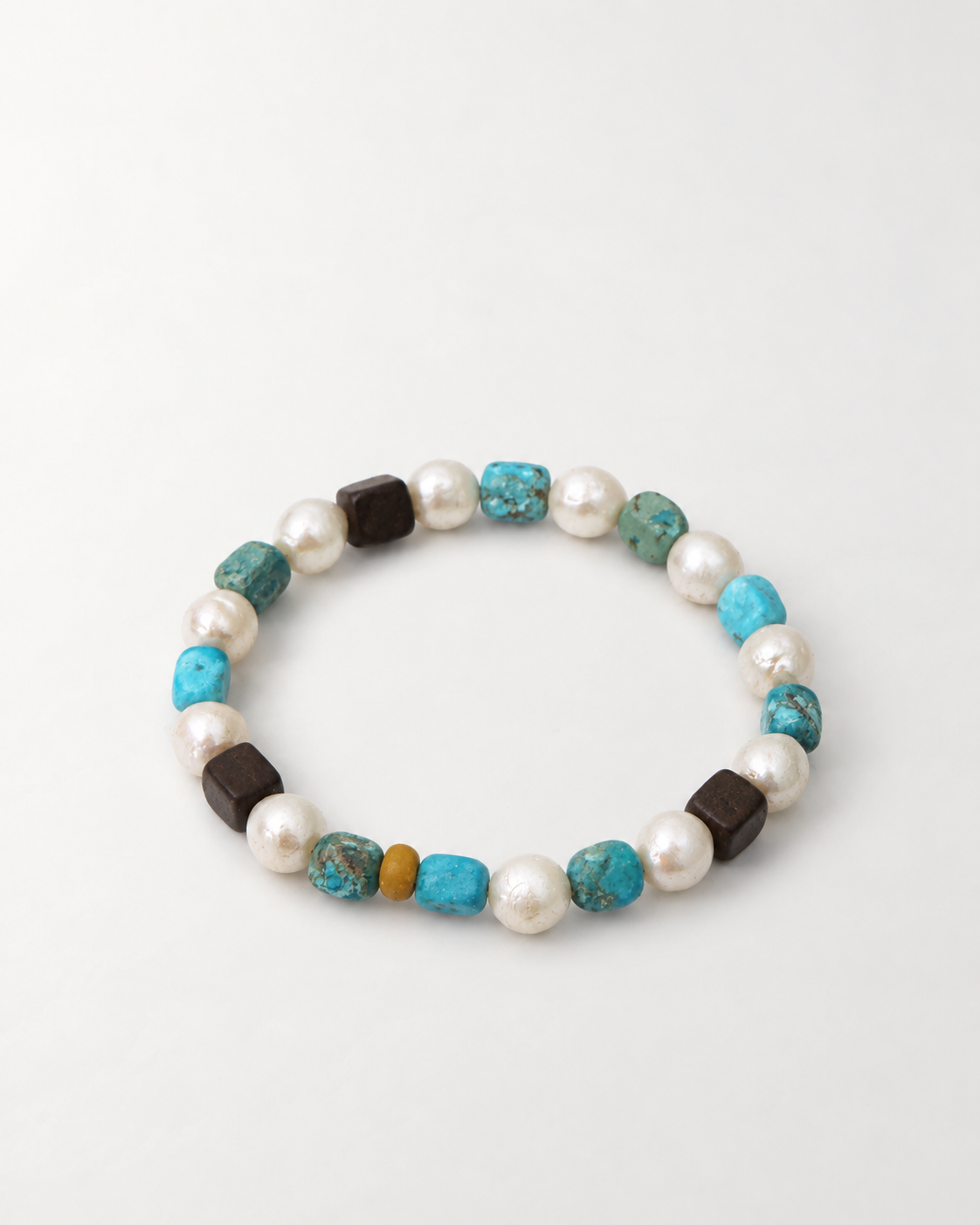 Turquoise & Wood Bracelet