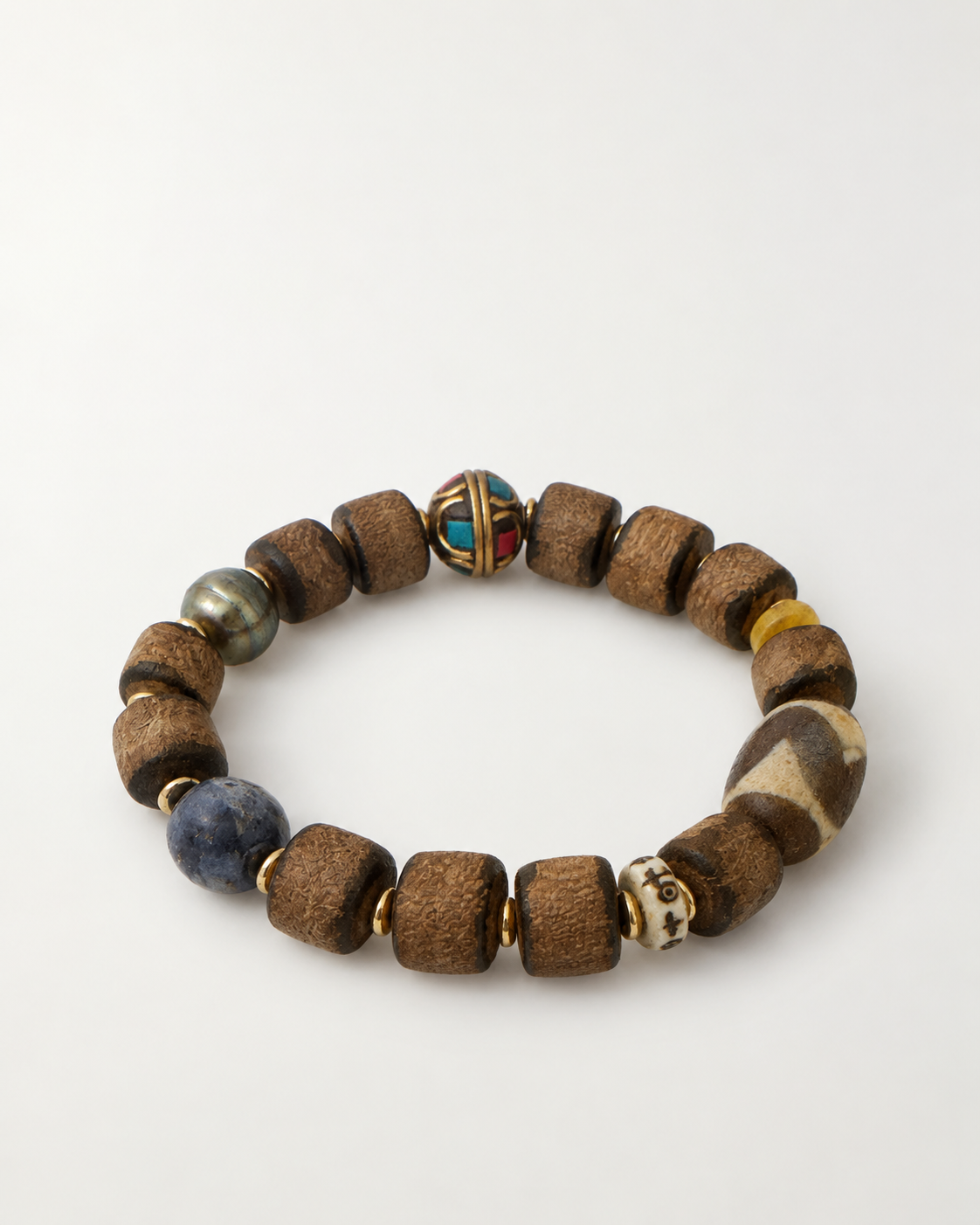Mala & Wood Bracelet - Tahitian